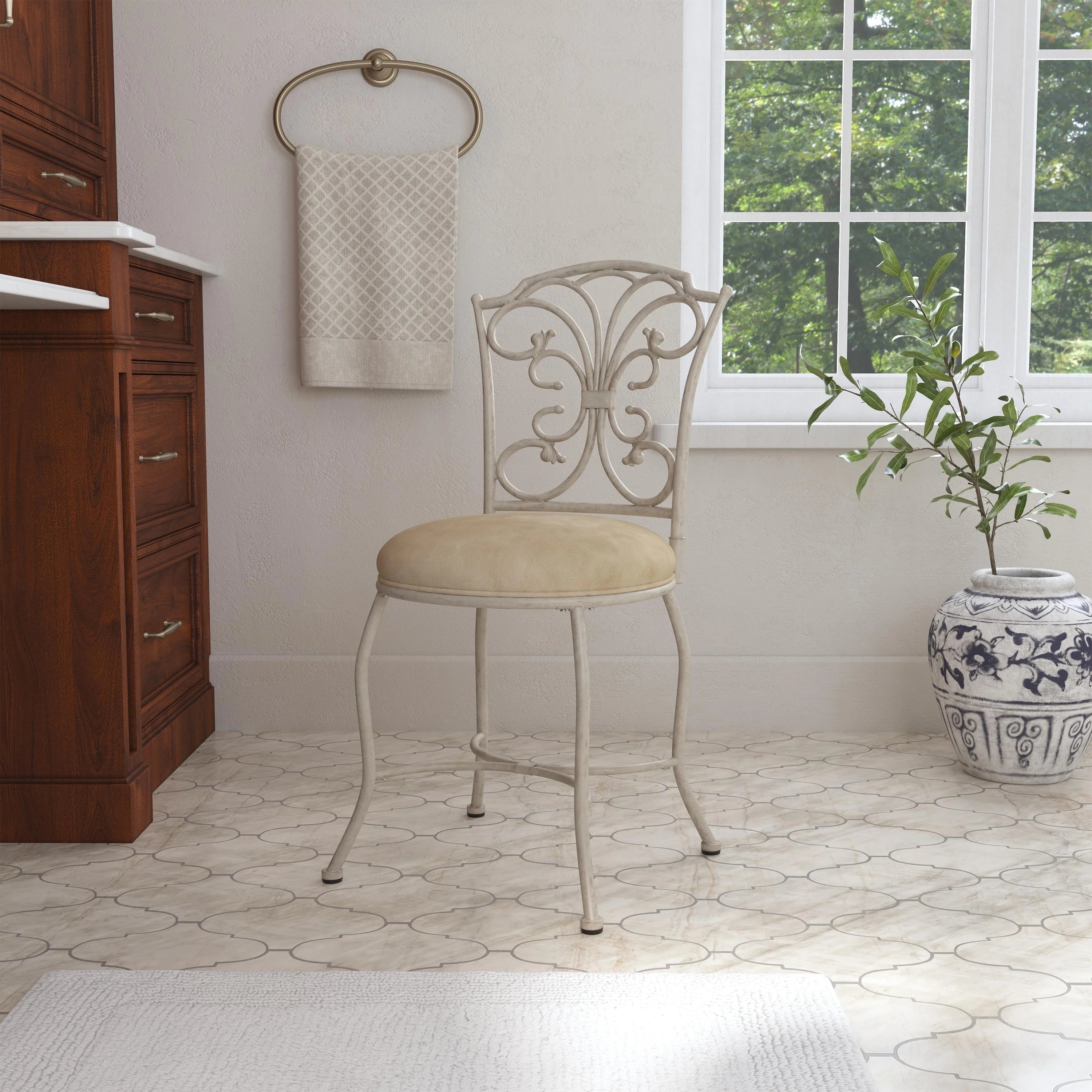 Metal Vanity Stool B149291