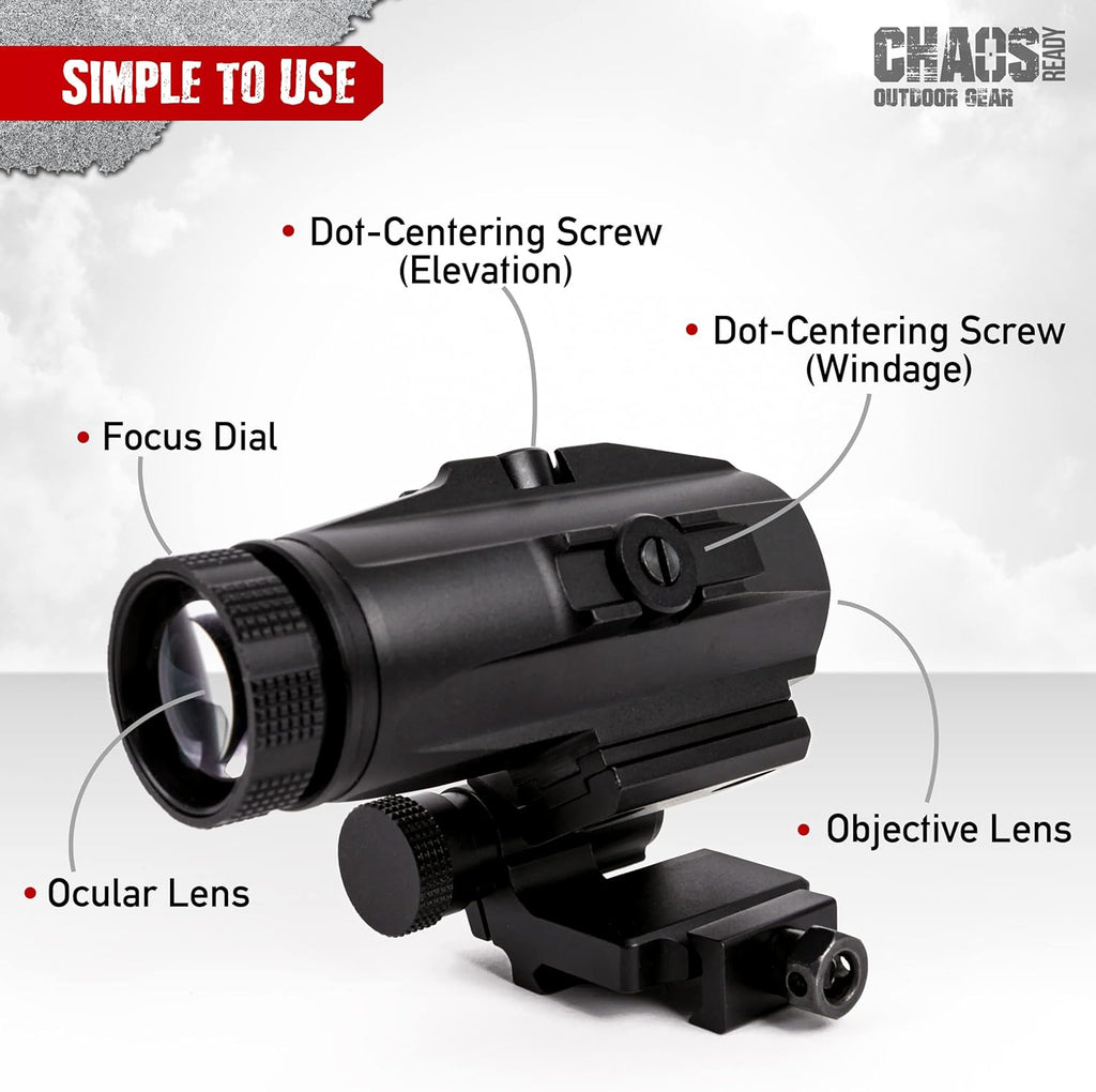 3X Red Dot Magnifier with QD Side Flip Mount P620857
