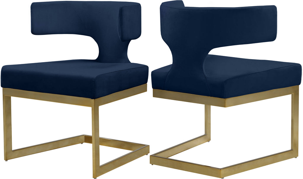 Navy Velvet Dining Chair V46346