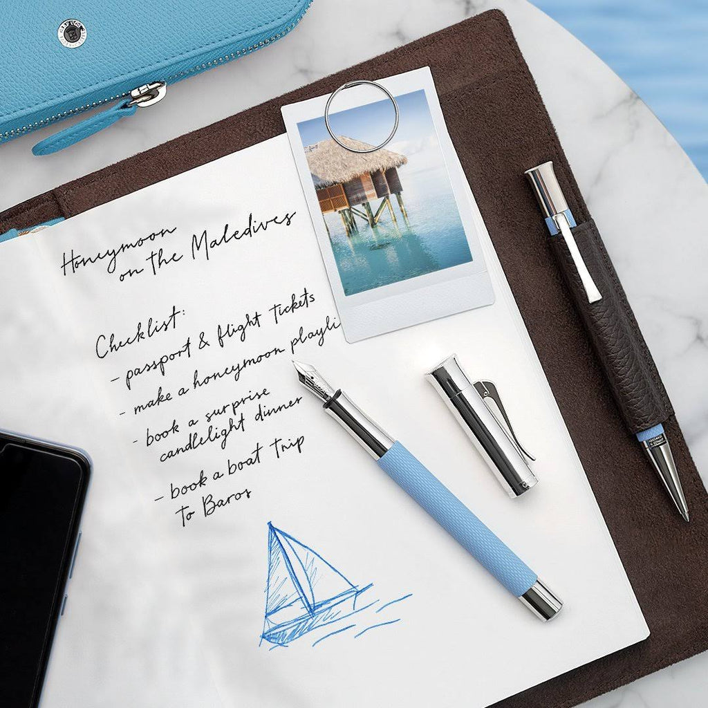 Fountain Pen Guilloche Gulf Blue - Fine E927098