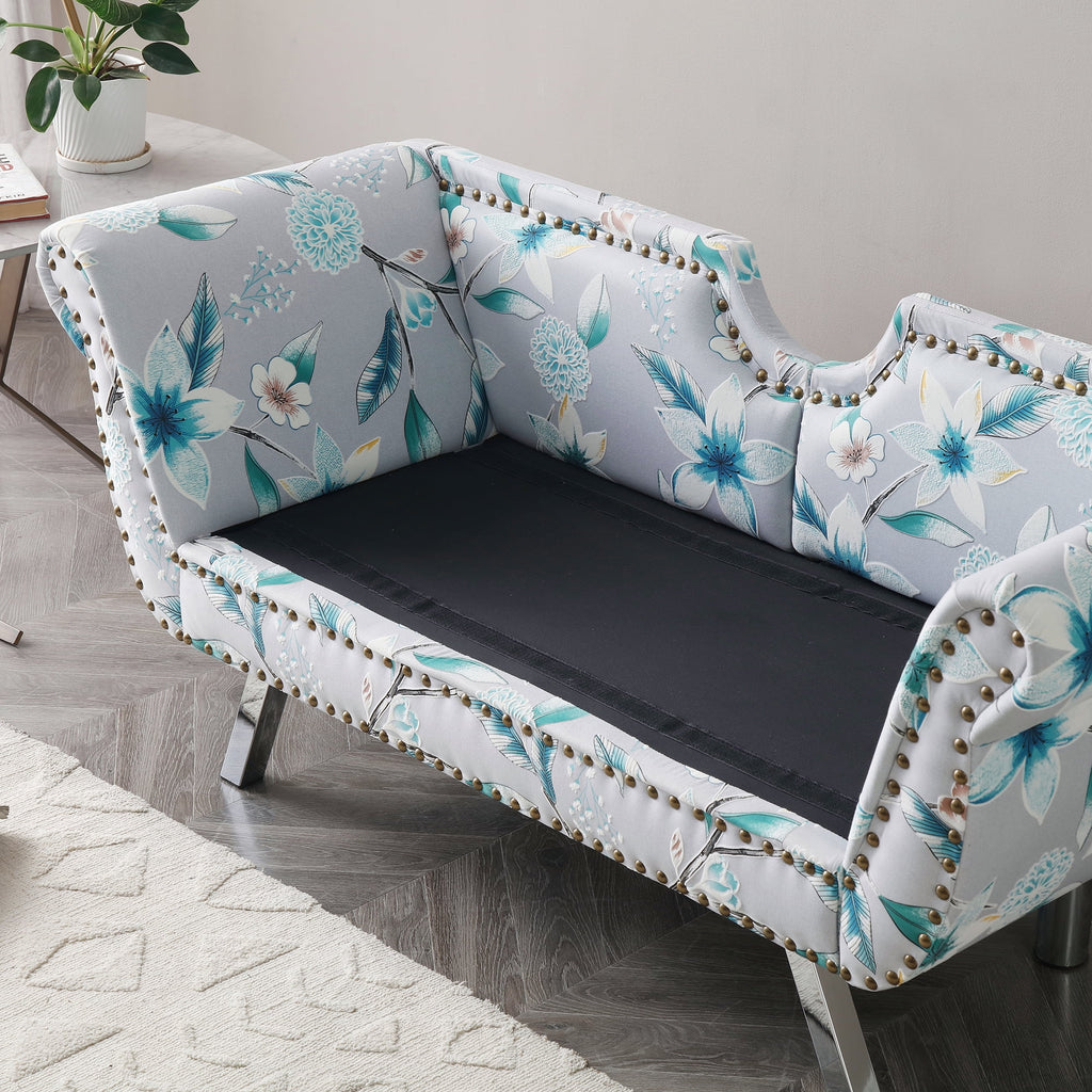 61" Width Fabric Upholstered Loveseat Settee with Washable Cushion Cover J684024