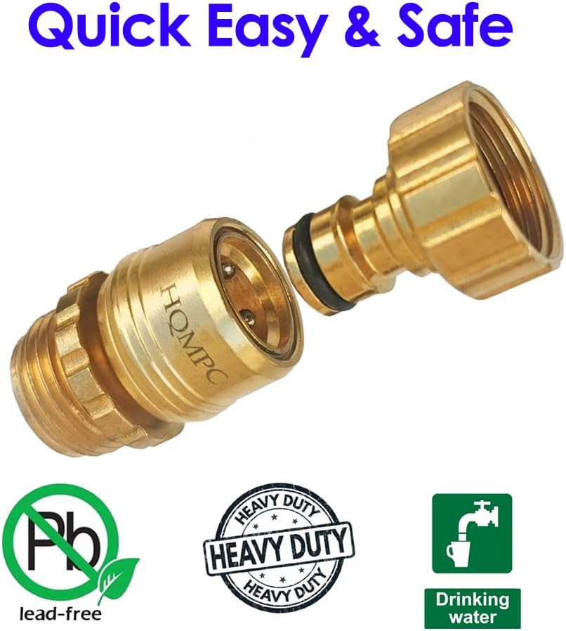 3/4 inch GHT Solid Brass Garden Hose Connector (6SETS) Q3414