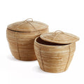 Cane Rattan Baskets, Set of 2 Q9594