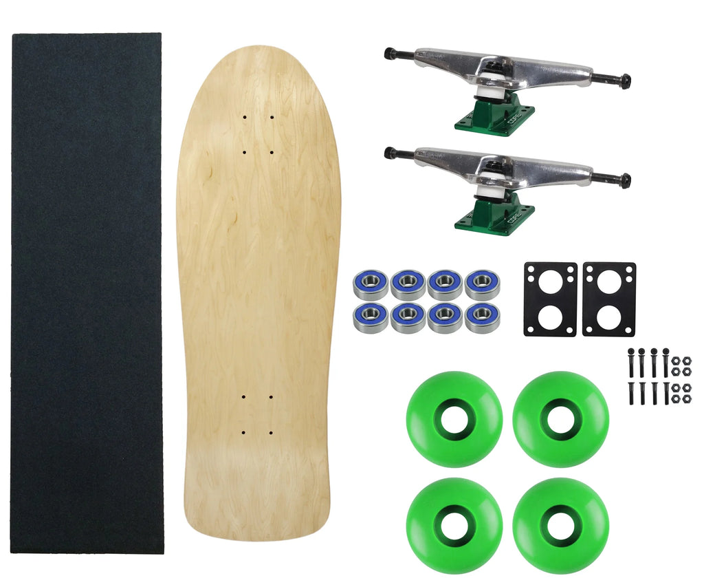 Skateboard Complete 30" Natural with Hollow Trucks, 58mm Green Wheels A653