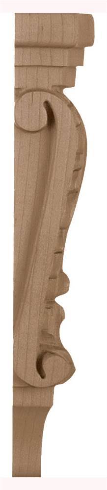 Small Acanthus Pilaster Corbel, Red Oak P645