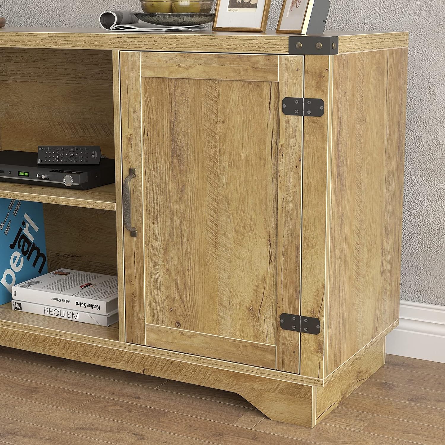 TV Console Entertainment Center with Storage Shelves, Supports TV Upto 65 Inches U7242