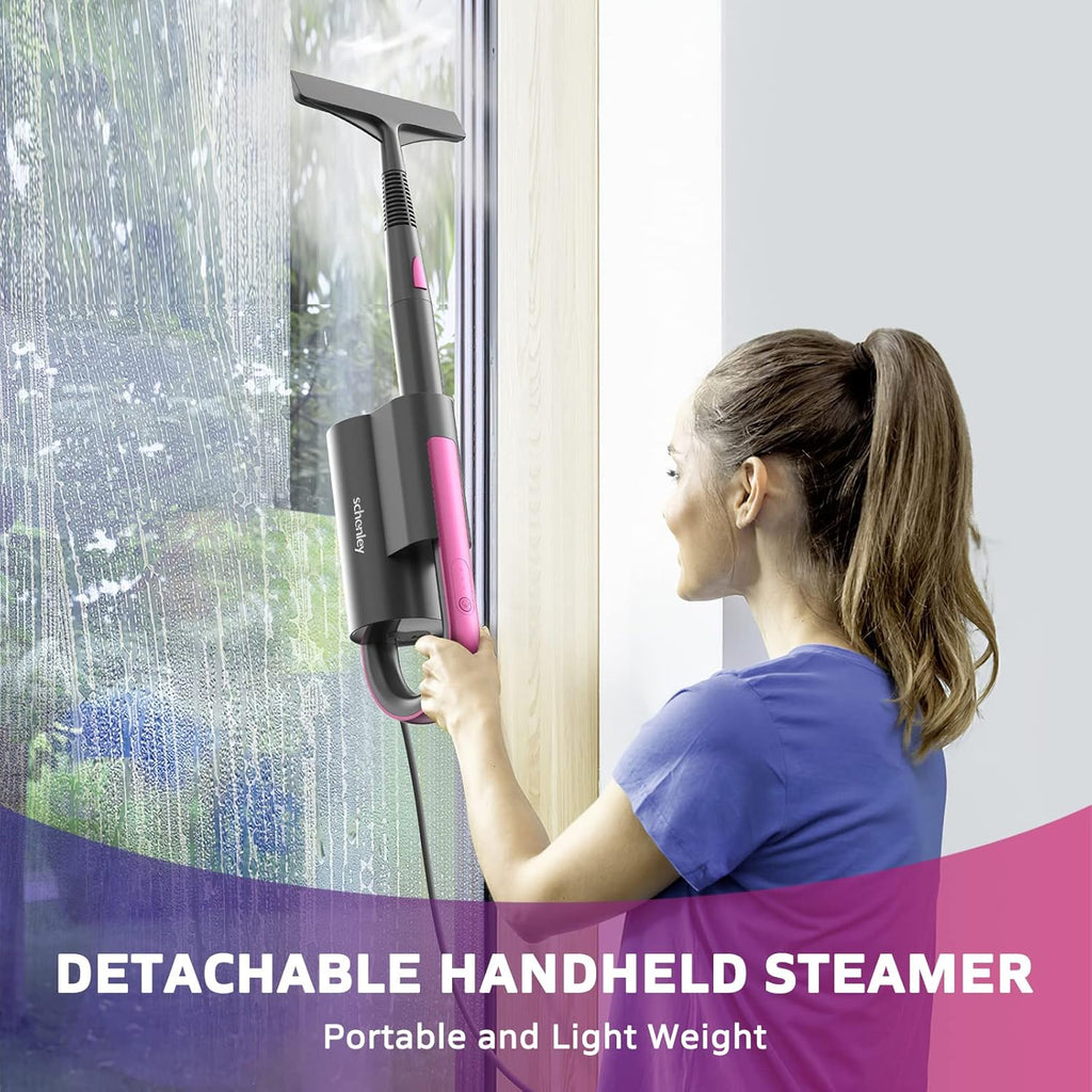 Steam Mop Cleaner with Detachable Handheld Steamer, 7-in-1 Accessories, Washable Microfiber Pads I53713