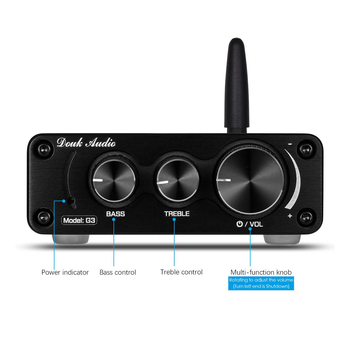 2 Channel Bluetooth 5.0 Power Amplifier 100W Class D Stereo Mini Amp Wireless Receiver Pack of 2 H309187