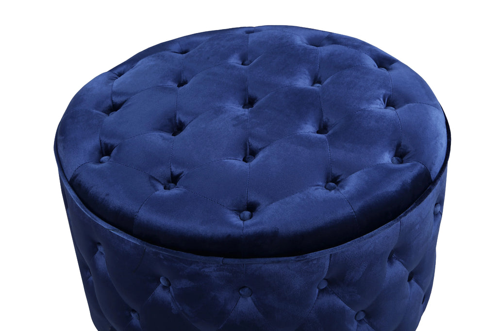 Round Velvet Ottoman Pouf H863