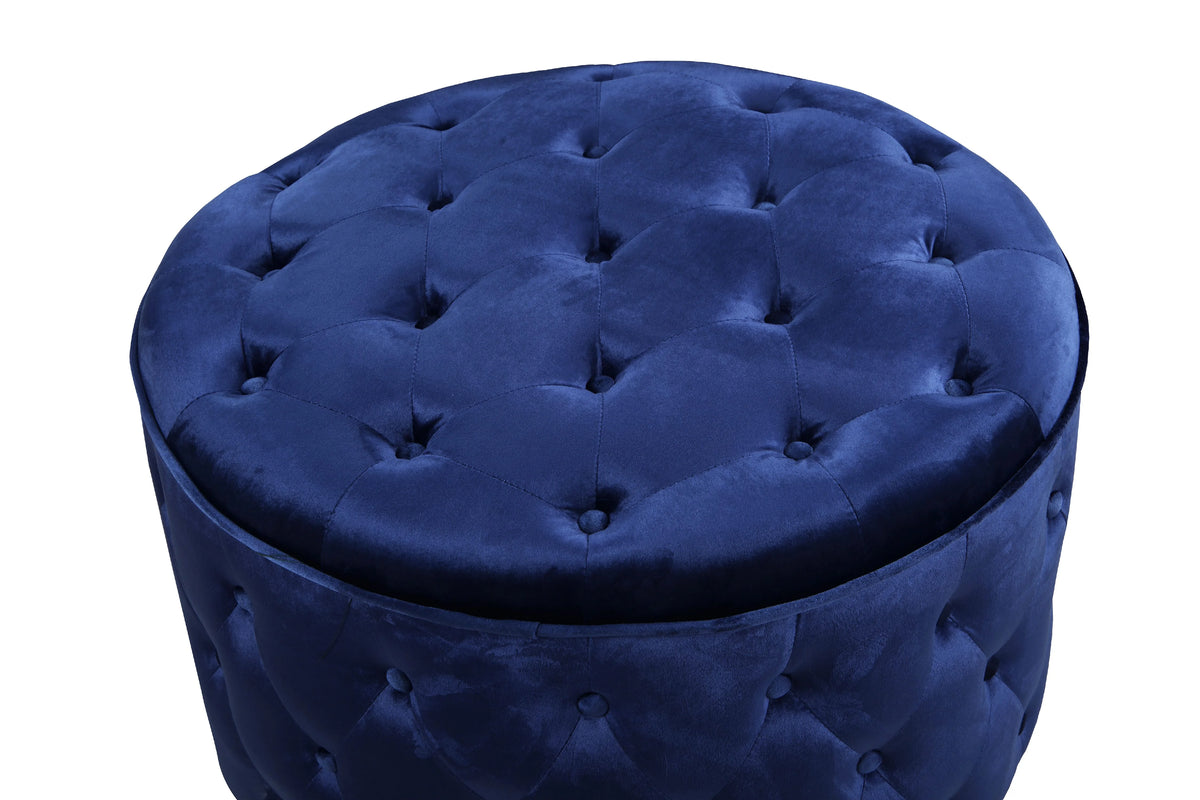 Round Velvet Ottoman Pouf H863
