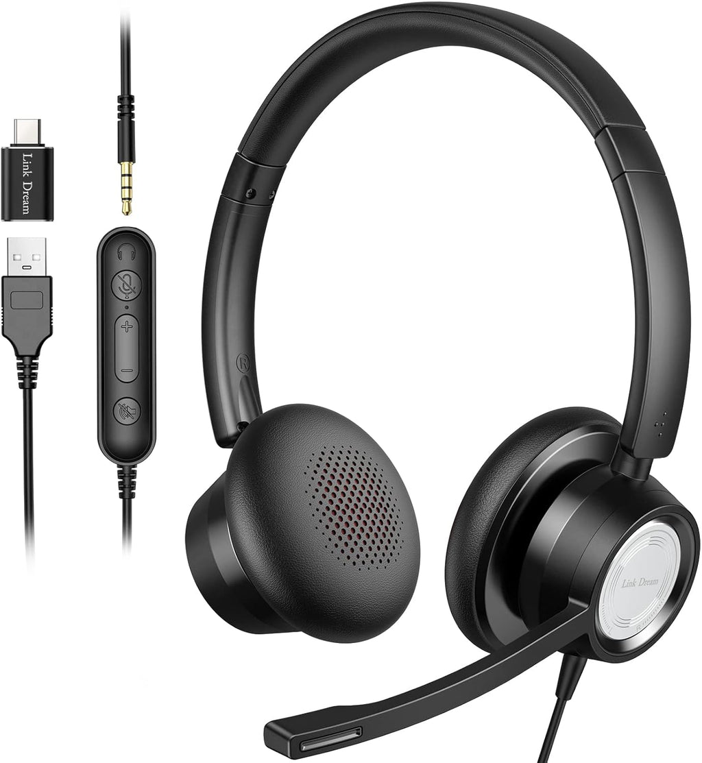 Wired USB Headset with Noise Cancelling Mic Y855205