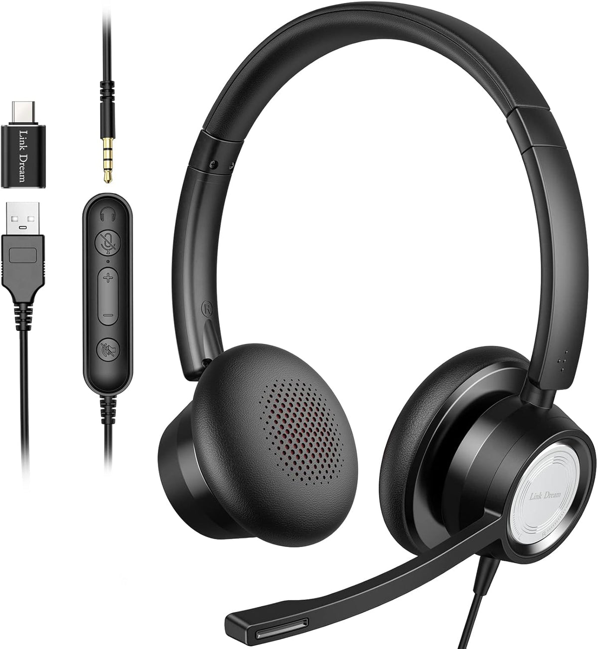 Wired USB Headset with Noise Cancelling Mic Y855205