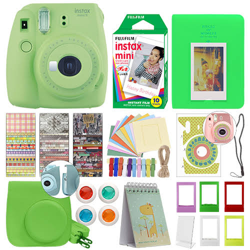 Lime Green Instant Film Camera + 10 Film Bundle A928