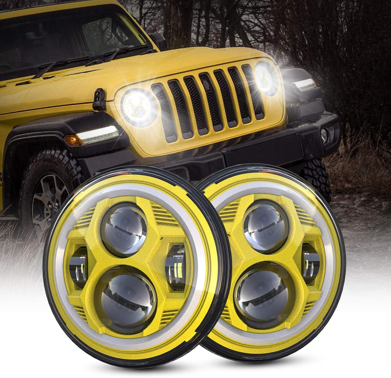 7 Inch Round LED Headlight with DRL, 1 Pair P723258