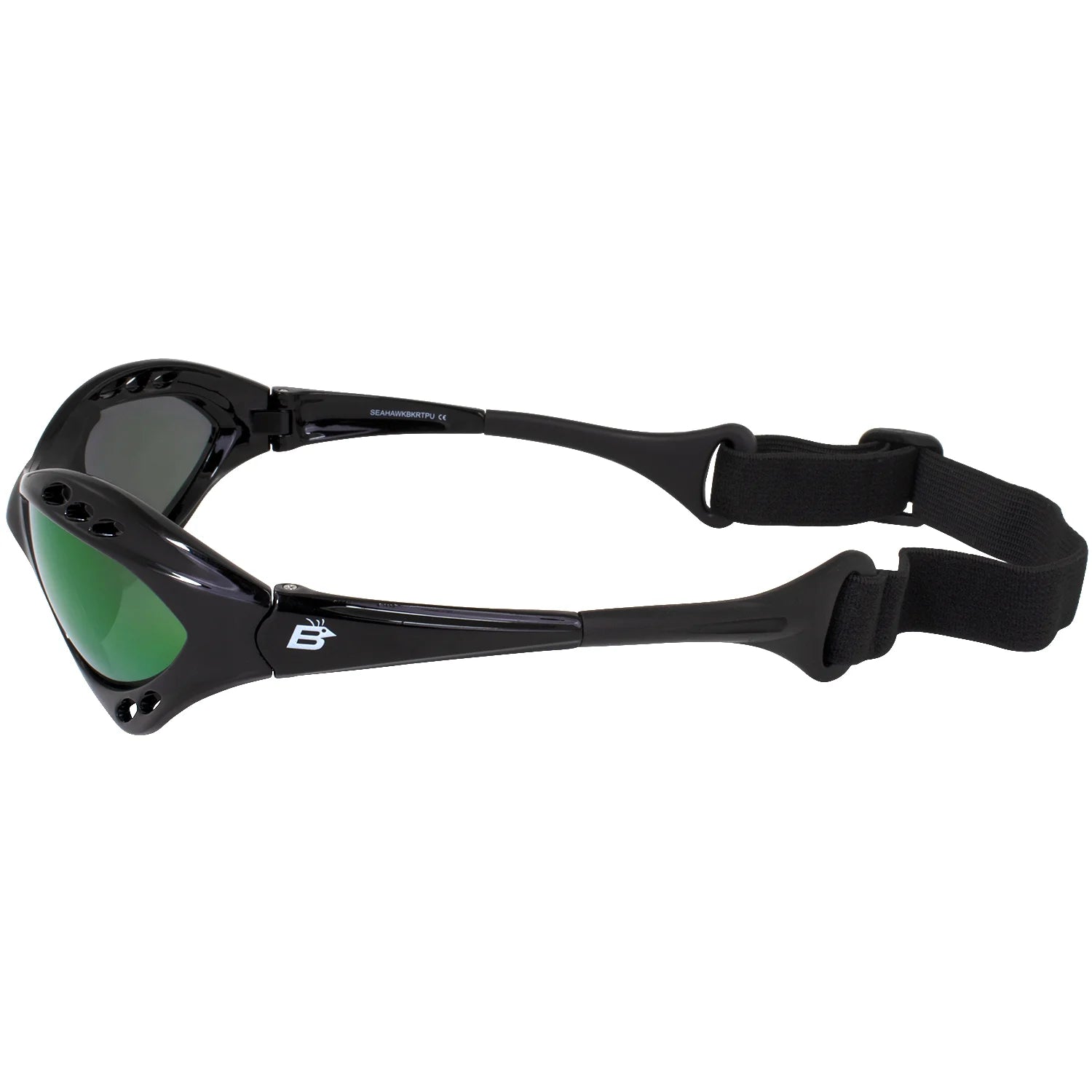 3 Pairs Padded Polarized Sunglasses with Strap, Silver & Black Frames with Smoke Lens & Black Frame with Purple Mirror Lens E51867