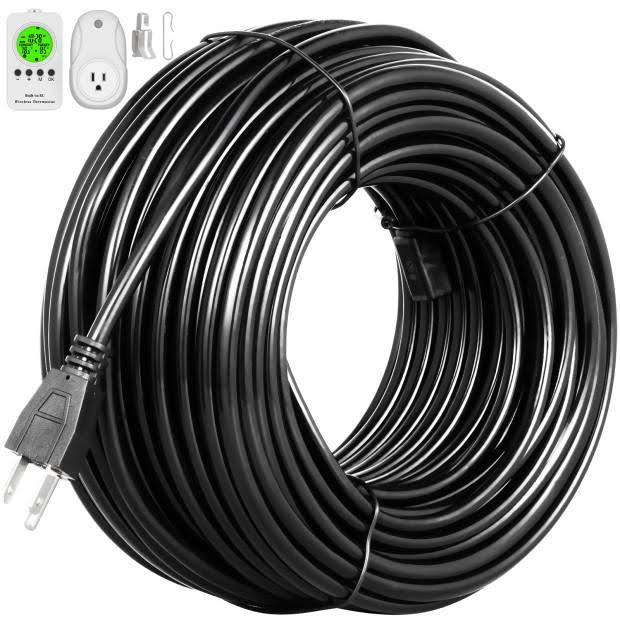 101ft Heat Roof Gutter De-Icing Ice Snow Melter Cable Tape Kit with Thermostat M1930
