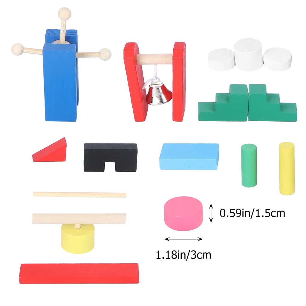 Wooden Domino Blocks Building Toy Educational Toys X645