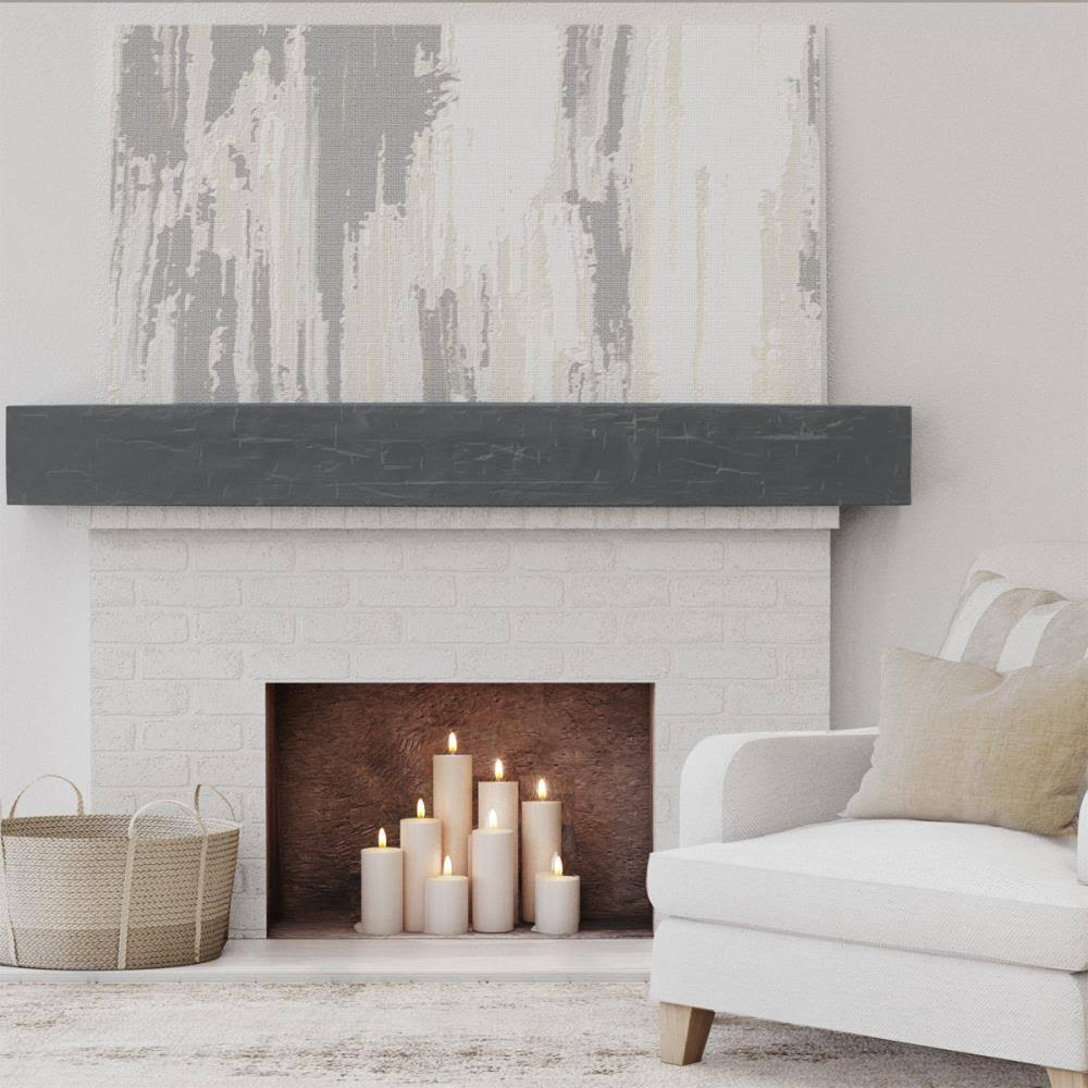 Aged Ash Hand Hewn Faux Wood Fireplace Mantel Z127