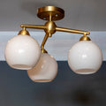 3-Light Glass Semi-Flush Lighting Y578