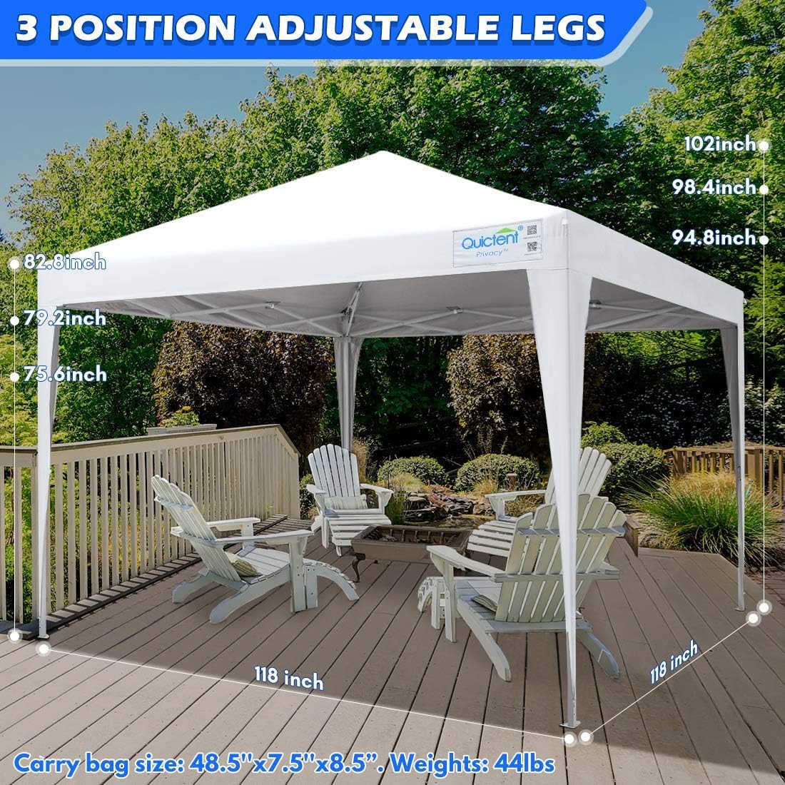 8x8 Pop up Canopy Tent with Sidewalls Waterproof Enclosed Gazebo Shelter D337012