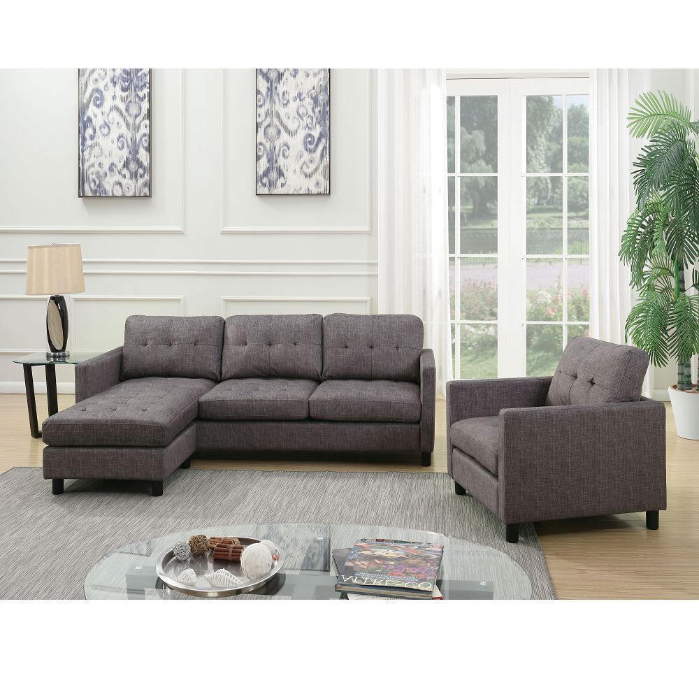 Gray Fabric Sectional Sofa T347