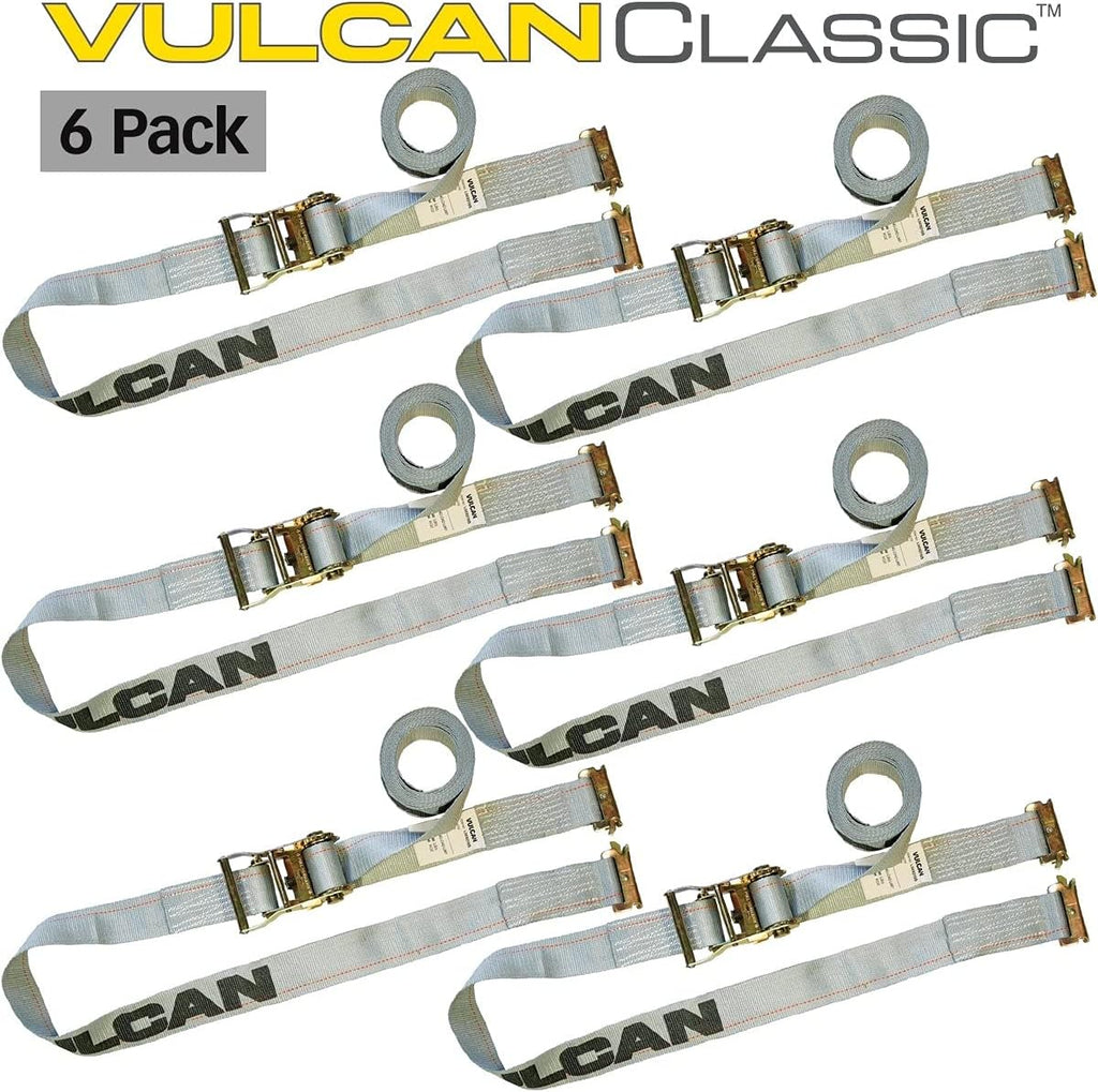 Ratchet Strap for E Track, 16 Foot, 6 Pack, Gray, 1,333 Pound Safe Working Load C1718