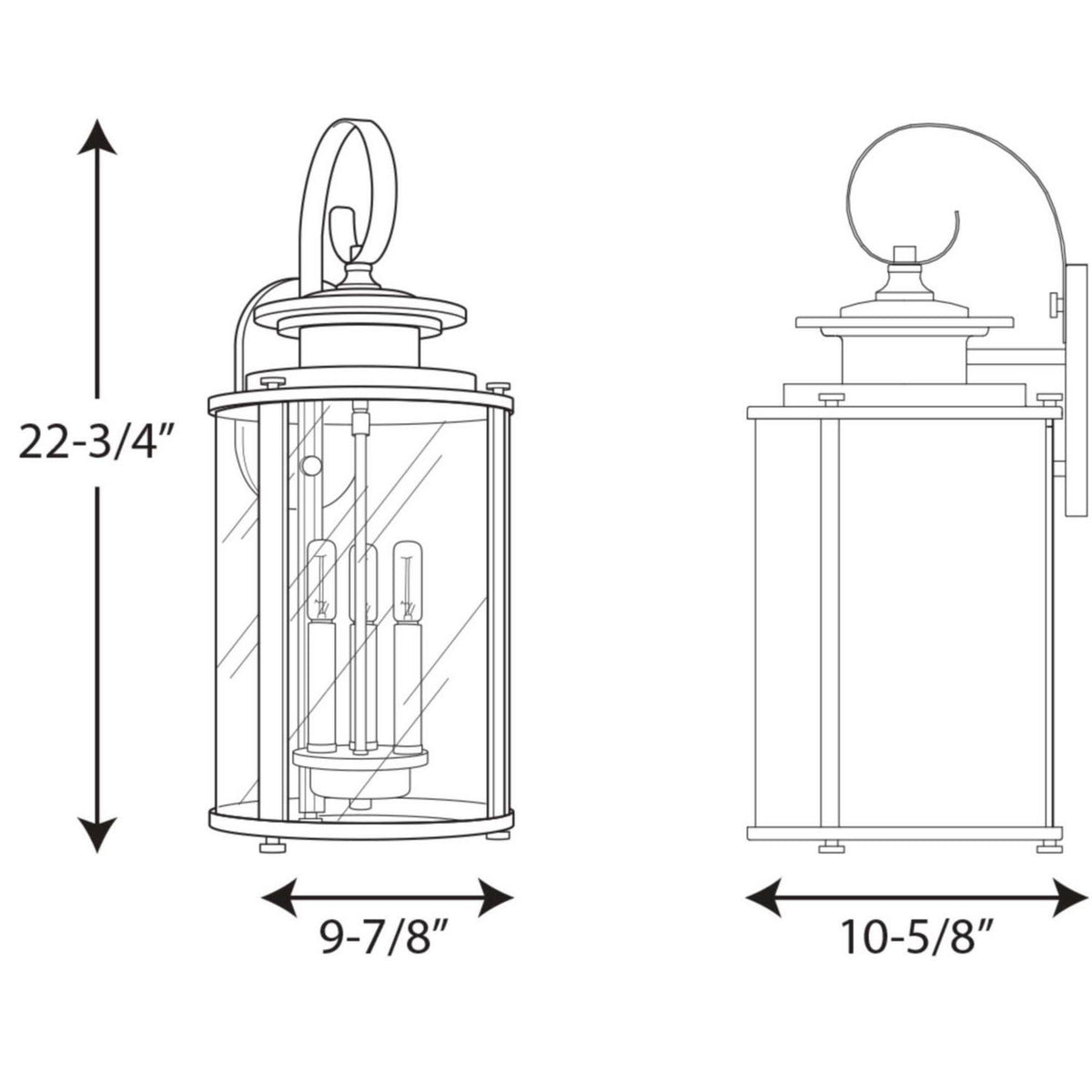 Three-Light Large Wall Lantern H46374