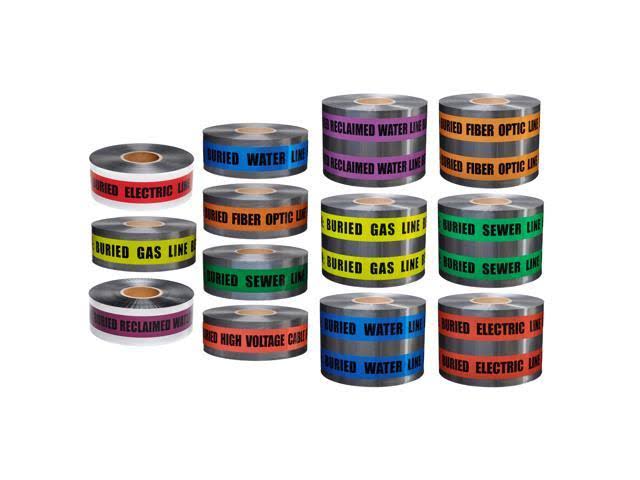 Detectable Tape 6 in. x 1000 ft. Red with Black Caution Buried High Voltage Cable Below O3582