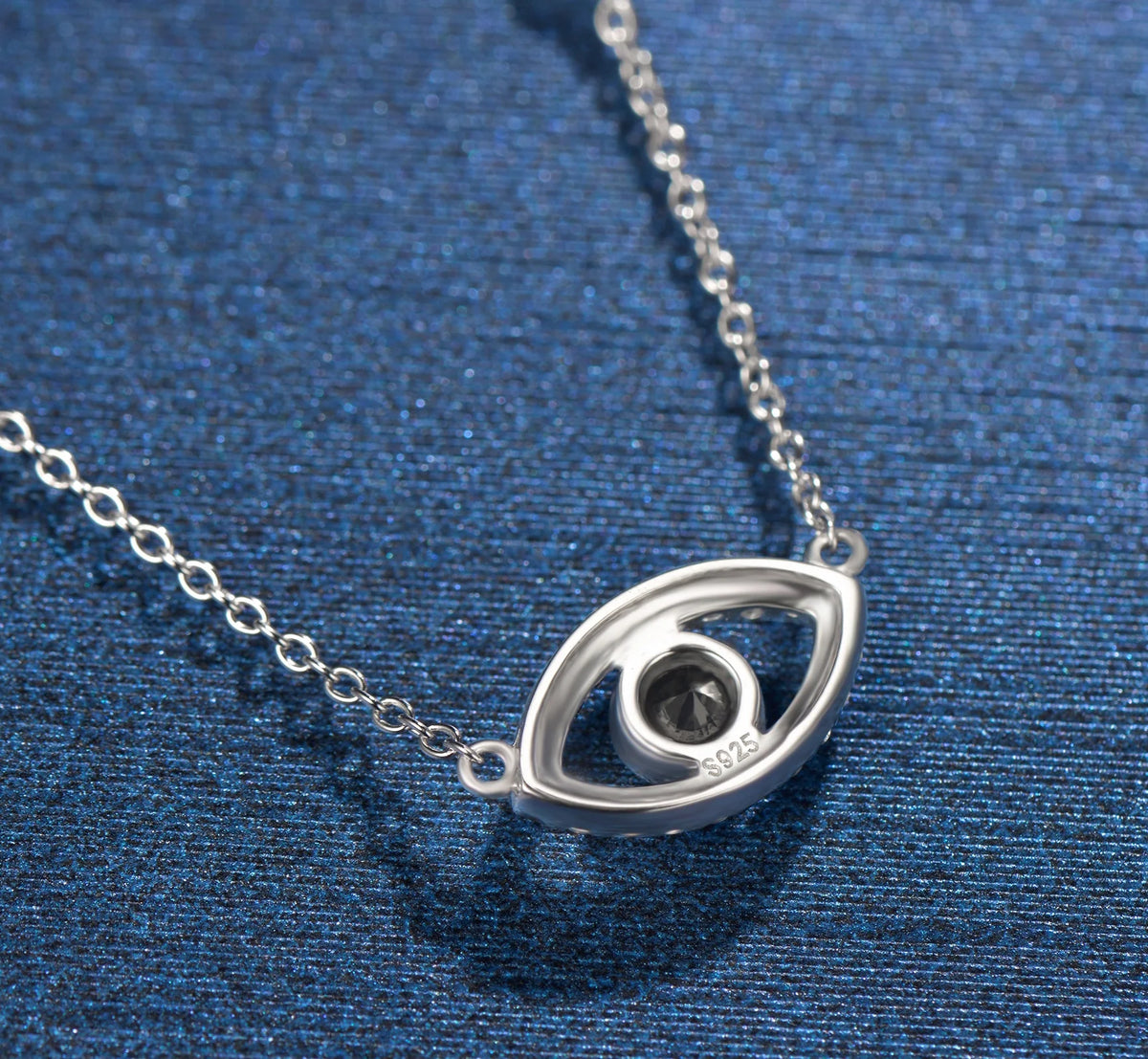 Sterling Silver Evil Eye Necklace Cubic Zirconia Pendant Necklace I978139