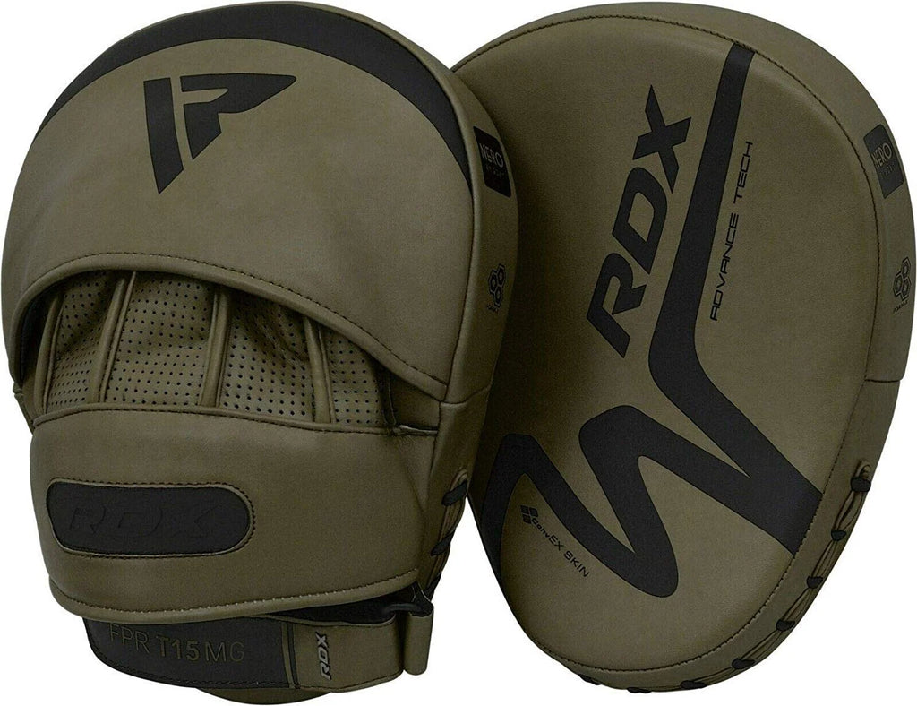 Matte Green Leather Boxing Focus Mitts Y468
