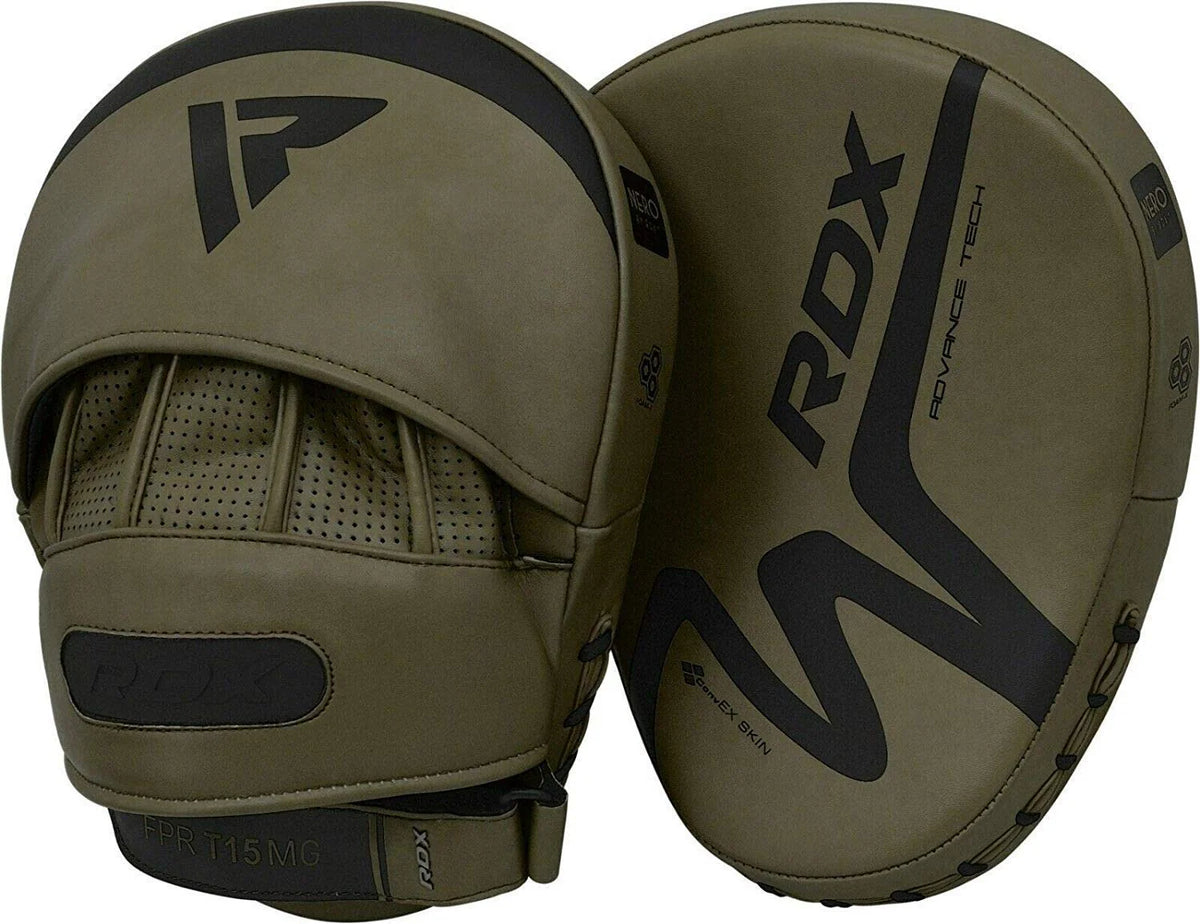 Matte Green Leather Boxing Focus Mitts Y468