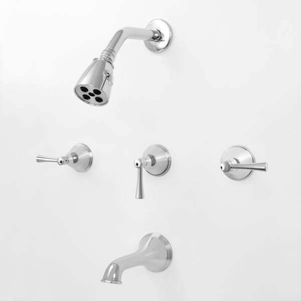 Three Valve Tub & Shower Set Polished Brass P416224