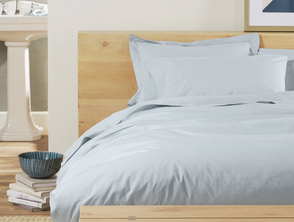 Organic 300 Percale Duvet Cover, Full/Queen - Pewter R621
