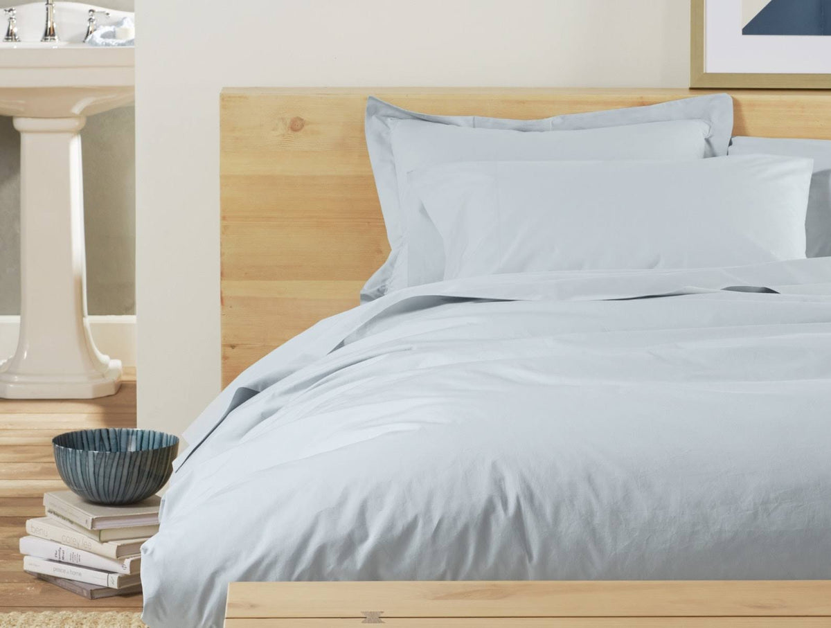 Organic 300 Percale Duvet Cover, Full/Queen - Pewter R621