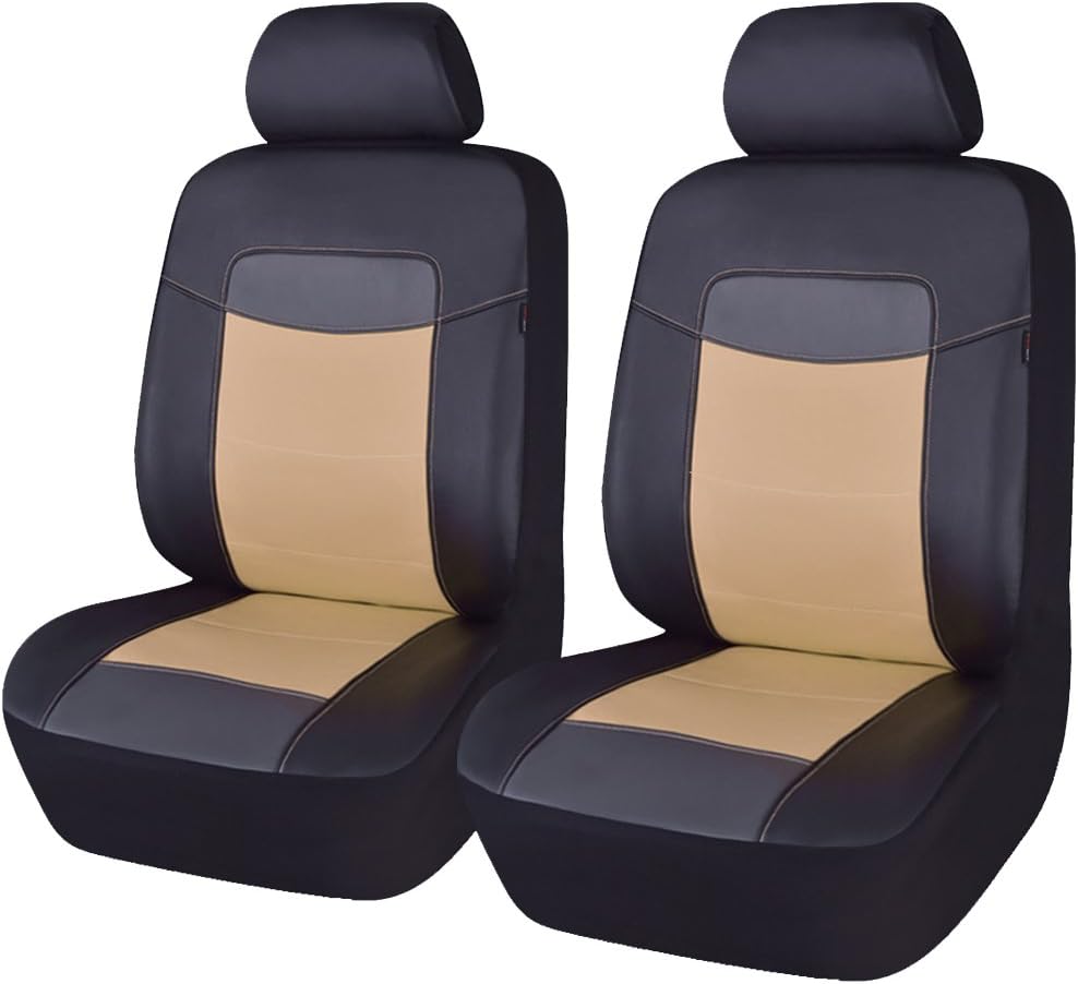 Black Water Blue Leather Car Seat Covers Pack of 2 I96303