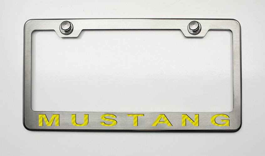 Black Orange Mustang License Plate Frame Y29916