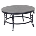 Cathedral Gray And Black Round Coffee Table With Metal Legs M1709