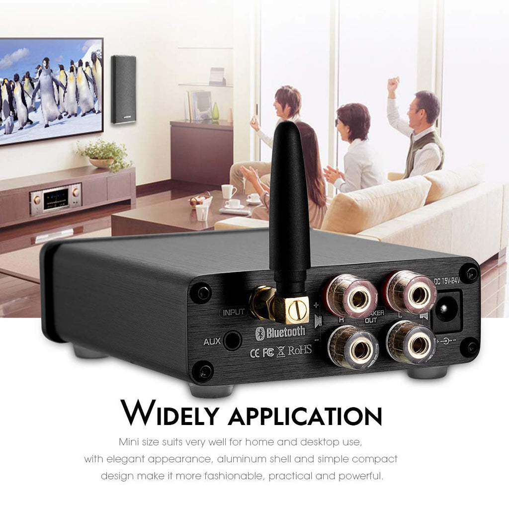 2 Channel Bluetooth 5.0 Power Amplifier 100W Class D Stereo Mini Amp Wireless Receiver Pack of 2 H309187