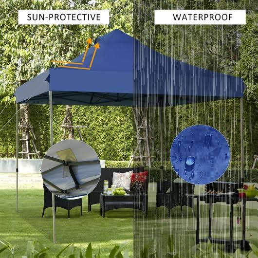10' x 10' Portable Pop Up Canopy Tent with Roller Bag V522344