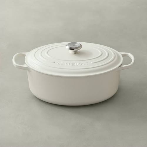 Matte White Cast Iron Oval Dutch Oven L595644