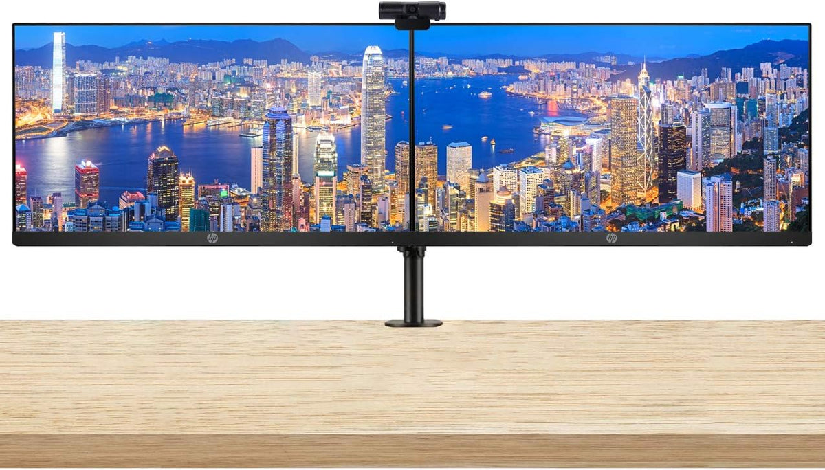 21.5 Inch FHD IPS LED-Backlit LCD Monitor 2-Pack with PW313 Full HD 1080p Webcam and Desk Mount Clamp Dual Monitor Stand K68606