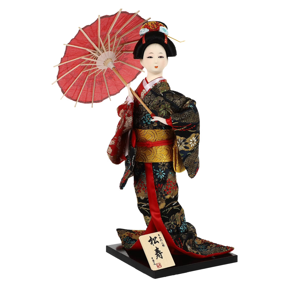 Japanese Kimono Figurine Asian Dolls Ornament Oriental Statue Collectible Figure Antique Vintage Sculpture S7141