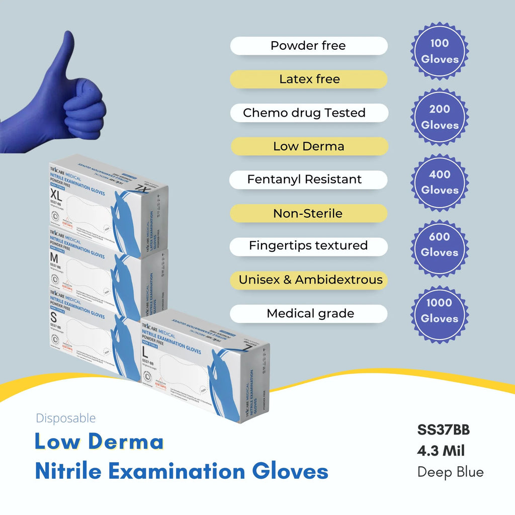 Blue Nitrile Exam Gloves, 600 Count, 4.7 Mil K343862