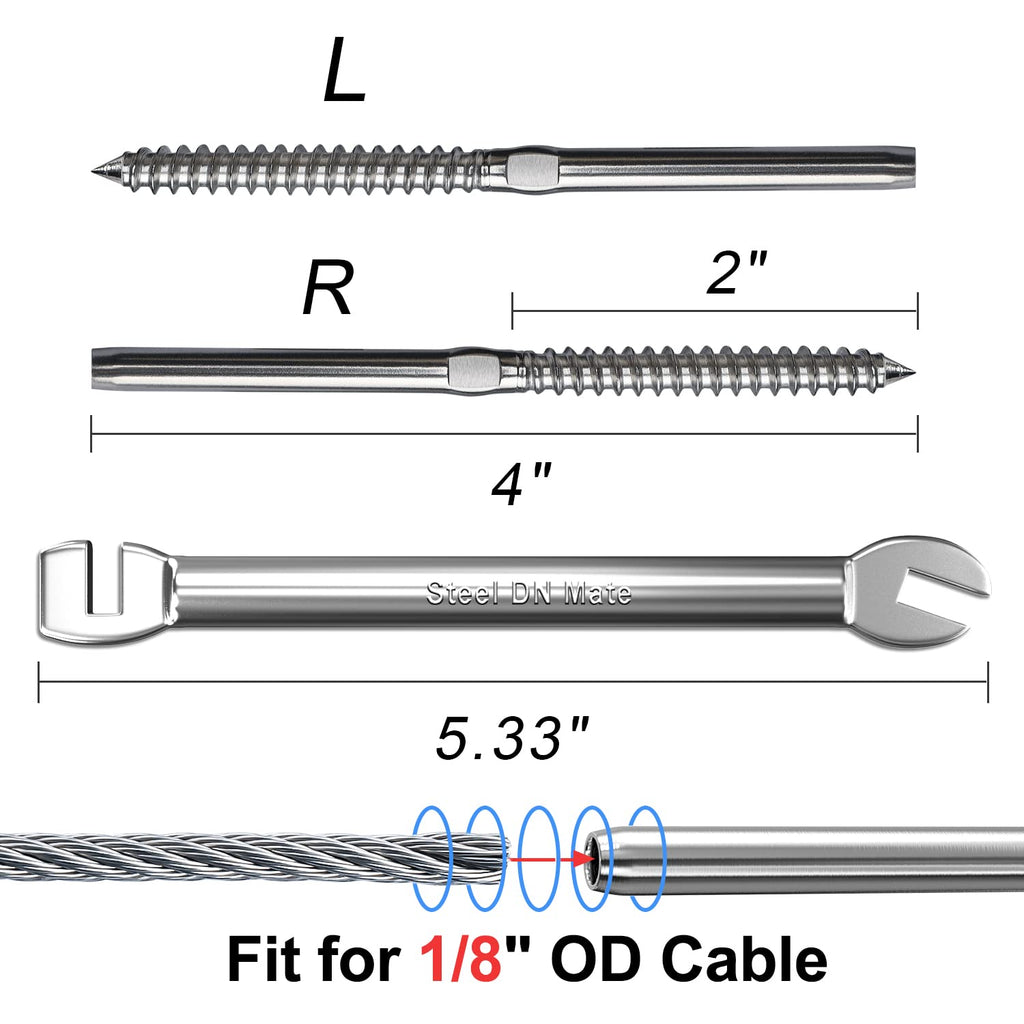 T316 Stainless Steel Swage Lag Screws for Deck Railing Hardware, 120 Packs X60123