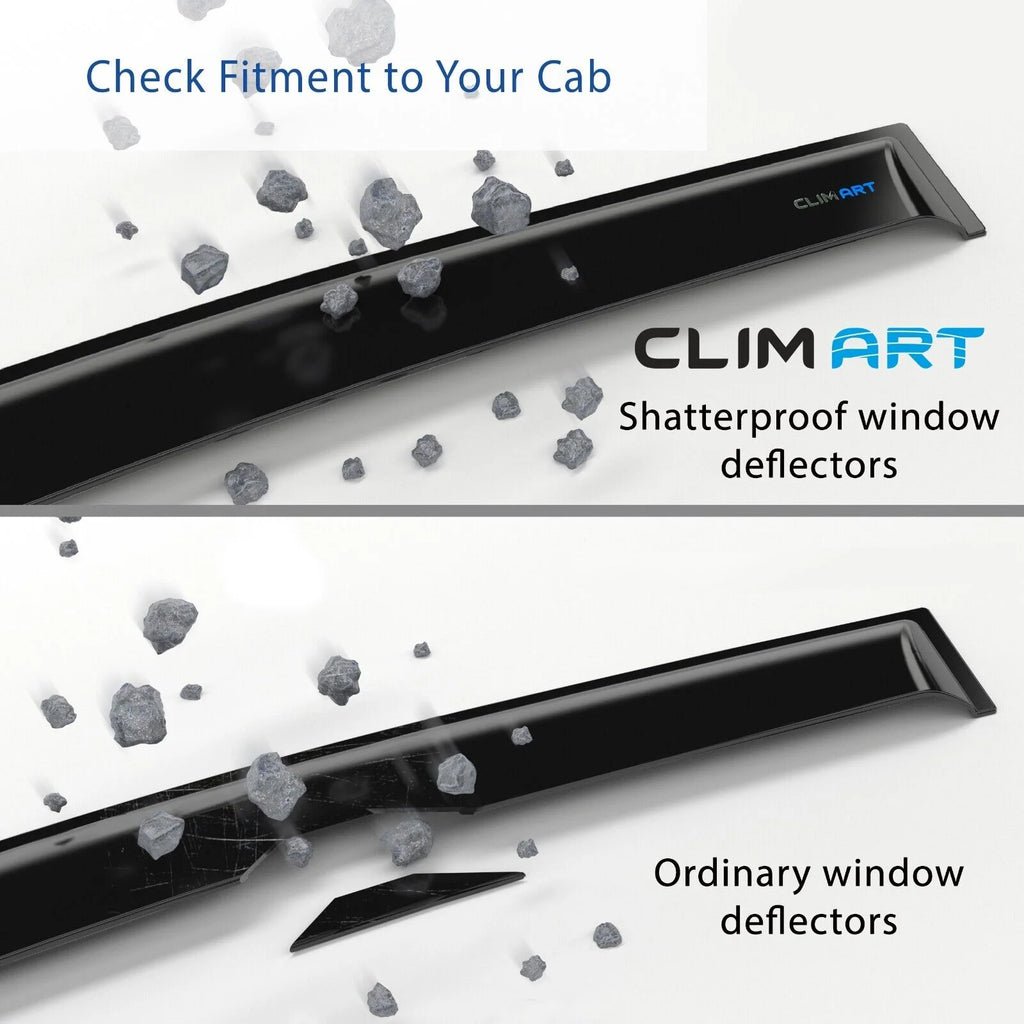 4pcs In-Channel Window Deflectors for Chevrolet Silverado 1500 Crew Cab 2007-2013 X37667