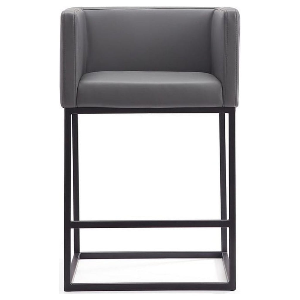 Faux Leather Counter Stool in Gray D826349