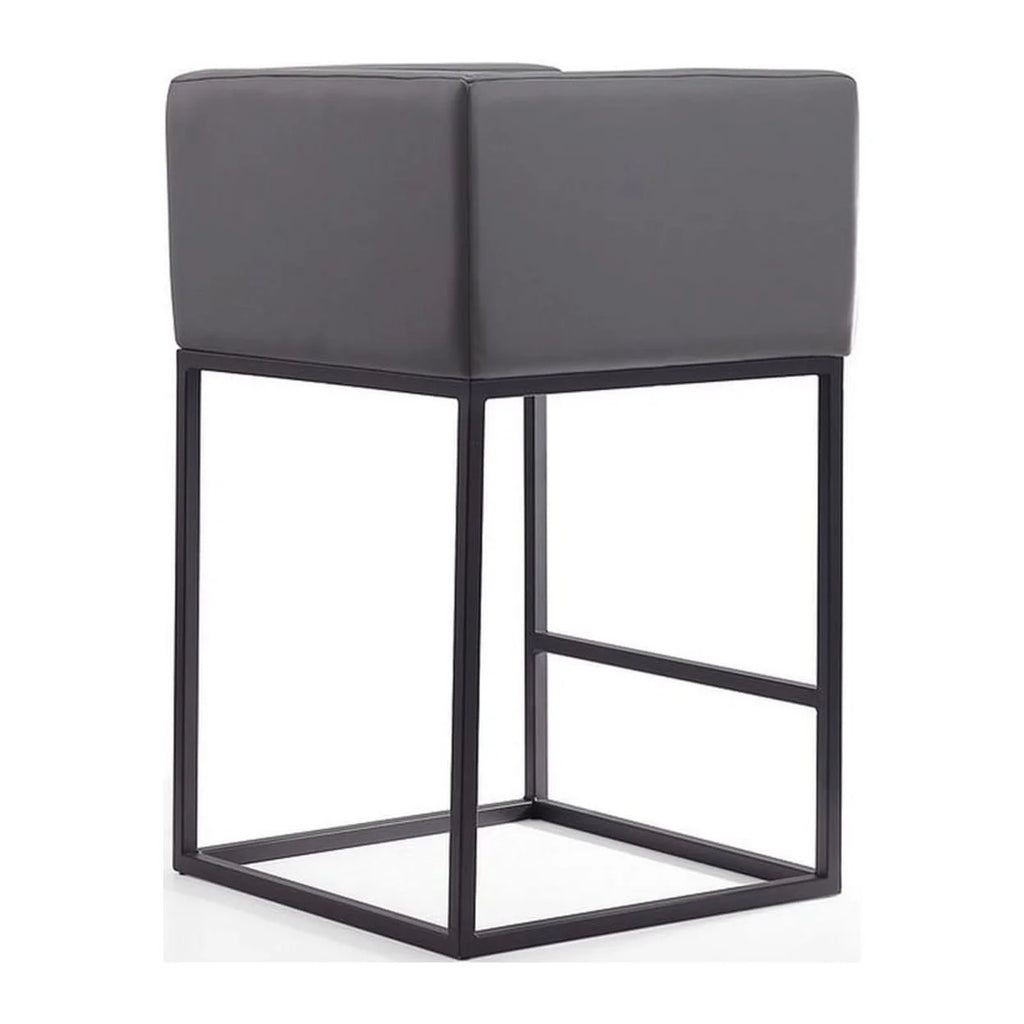 Faux Leather Counter Stool in Gray D826349