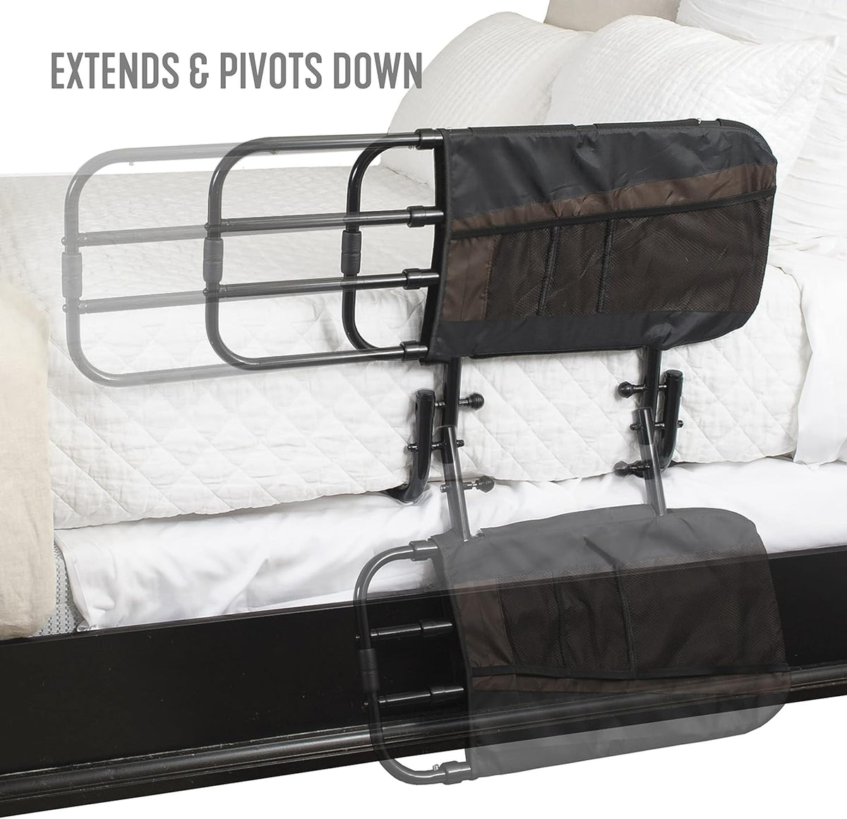 Adjustable Bed Rail with Organizer Pouch B486294