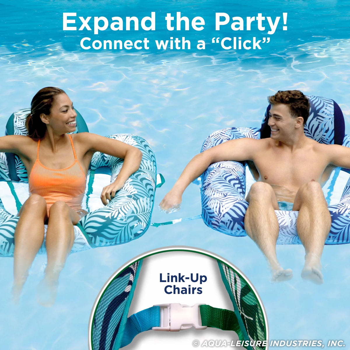 Green + Teal Fern Pool Lounge Chair Float F279