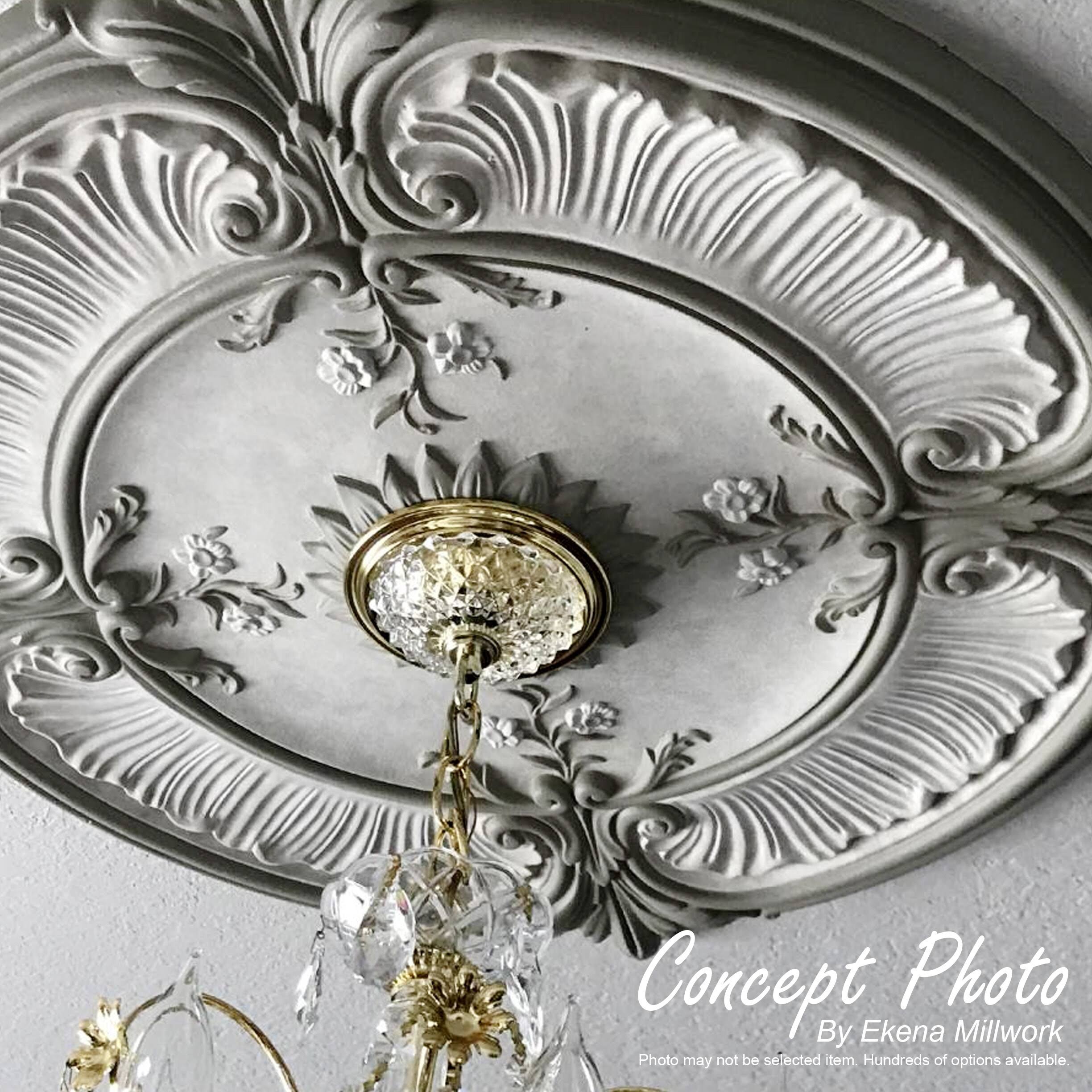 Hand-Painted Flash Gold Ceiling Medallion R337229